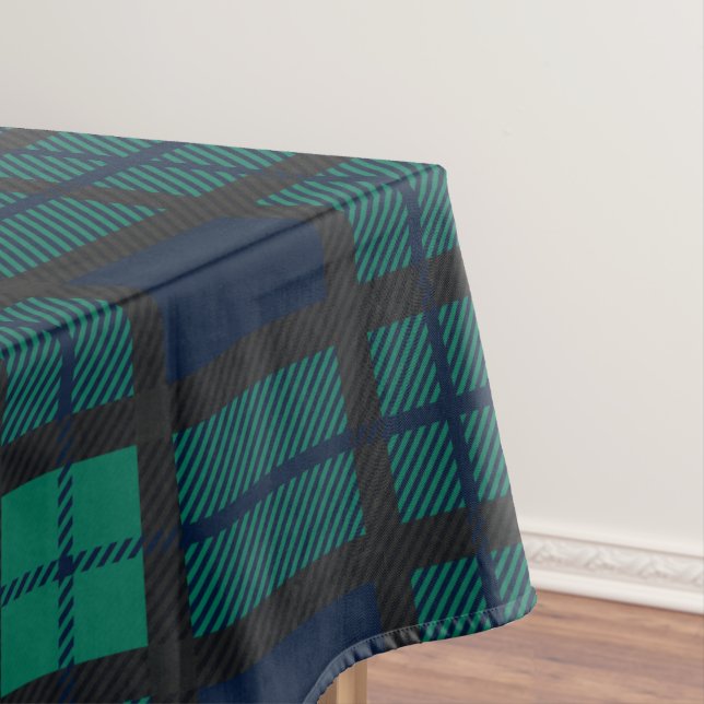 Tartan Scottish Clan Blackwatch Checkered Plaid Tablecloth (In Situ)