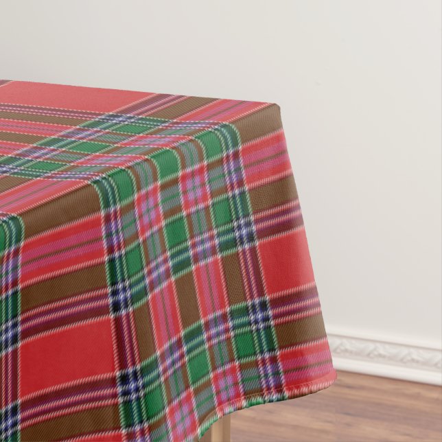 Tartan Scottish Clan MacBean Checkered Plaid Tablecloth (In Situ)