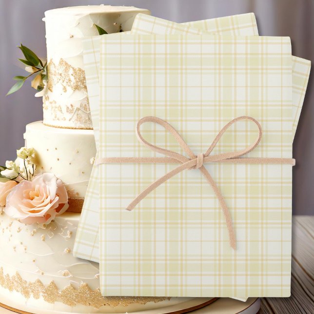Tartan - Several Hues of Pastel Yellow Wrapping Paper Sheets (Tartan - Several Hues of Pastel Yellow Wrapping Paper Sheets by Leapfroglisics Shop)