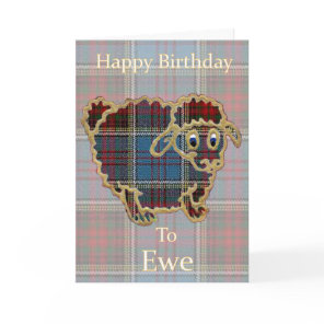 Tartan Sheep "Happy Birthday to Ewe" Funny Card