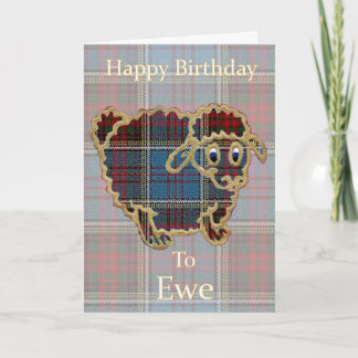 Tartan Sheep "Happy Birthday to Ewe" Funny Card