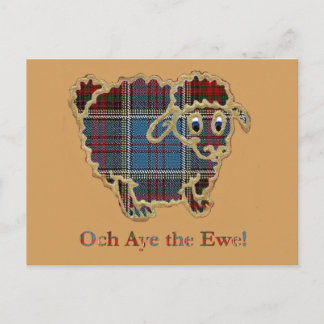 tartan sheep "Och Aye the Ewe" Postcard