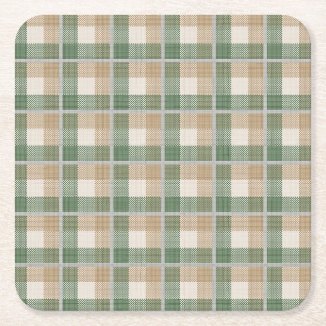 Tartan Square Paper Coaster (Front)