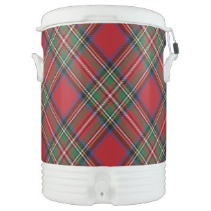 Tartan Stewart Family Reunion Red Green Plaid Beverage Cooler