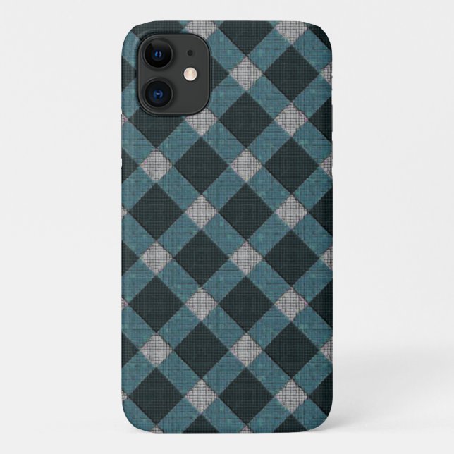 Tartan style in gray cyano and light carved relief Case-Mate iPhone case (Back)
