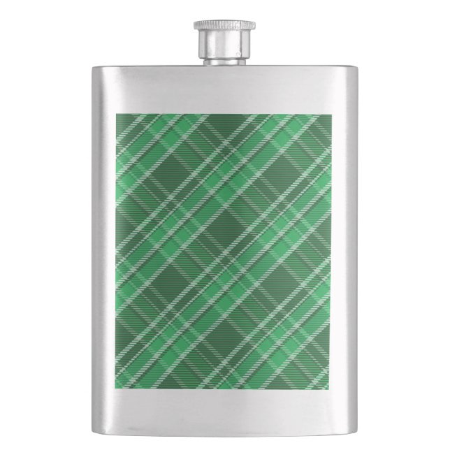 Tartan Swahili Green Plaid Pattern-88675 Flask (Front)
