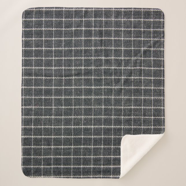 tartan texture sherpa blanket (Front)