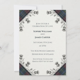 Tartan Thistle Scottish Wedding Invitation