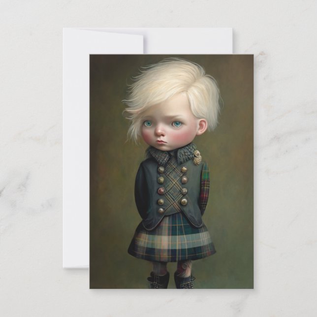 Tartan Tidings:  Scottish Highland Note Card (Front)