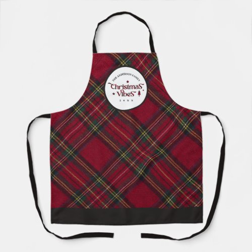 Tartan Traditions Retro Christmas Vibes Apron