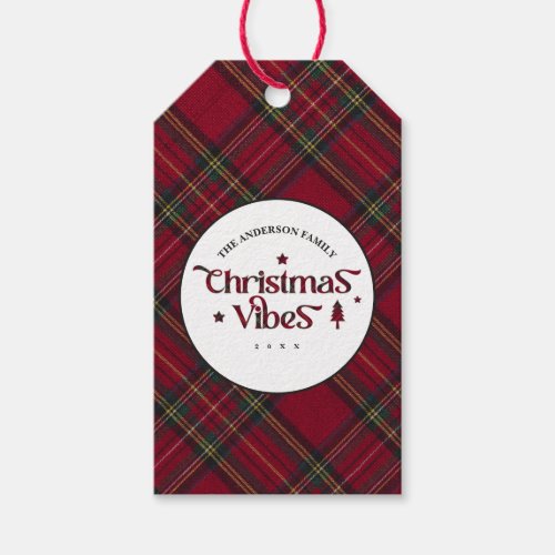 Tartan Treasures Retro Christmas Vibes Gift Tags