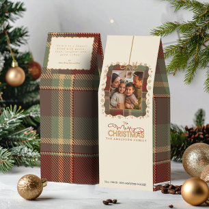 Tartan Trim Christmas One Photo Template ID1141A Roasted Coffee