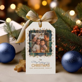 Tartan Trim Christmas One Photo Template ID1141B