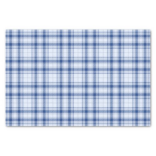 Tartan _ Vibrant Pastel blue to Navy Blue Tissue Paper