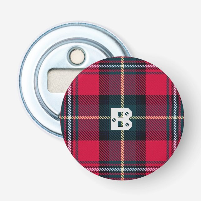 Tartan w/out your Initial(s) Bottle Opener (Front)