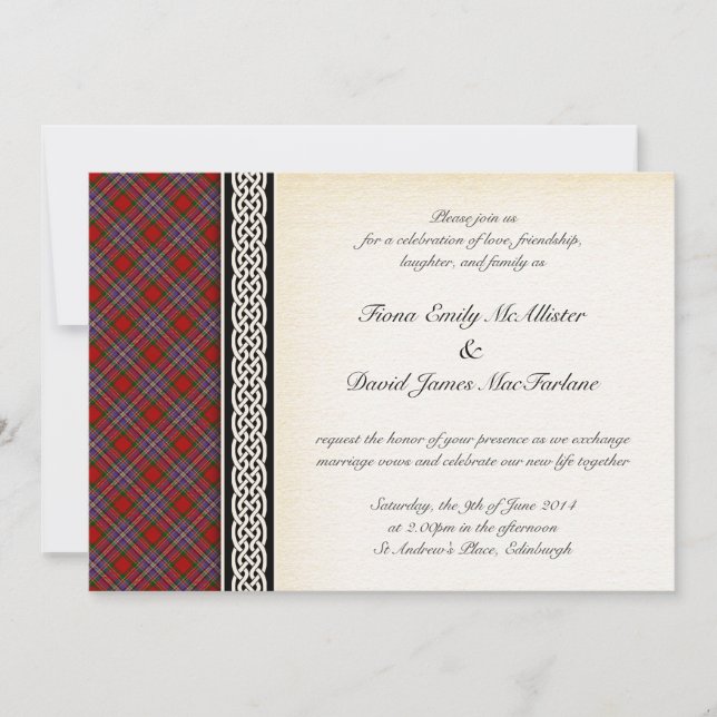 Tartan Wedding Invitation (Front)