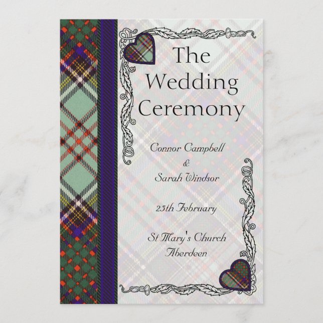 Tartan Wedding program - Anderson (Front)