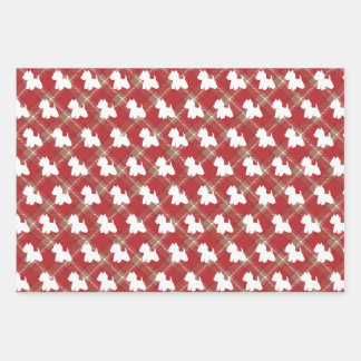 Tartan Westie gift wrapping paper