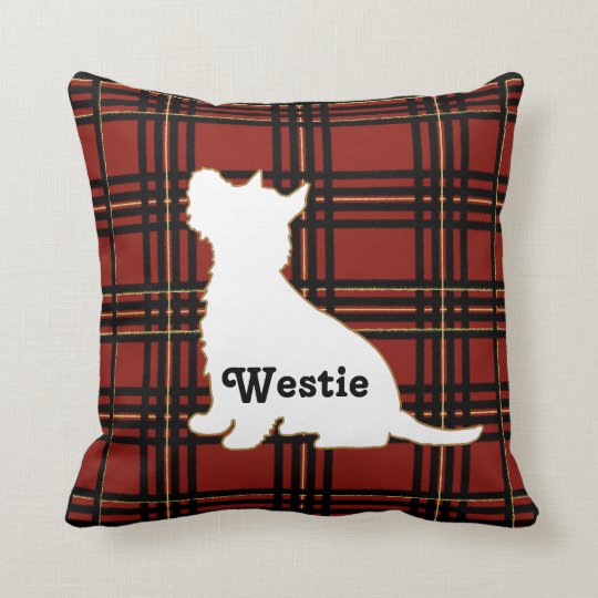 westie christmas pillow