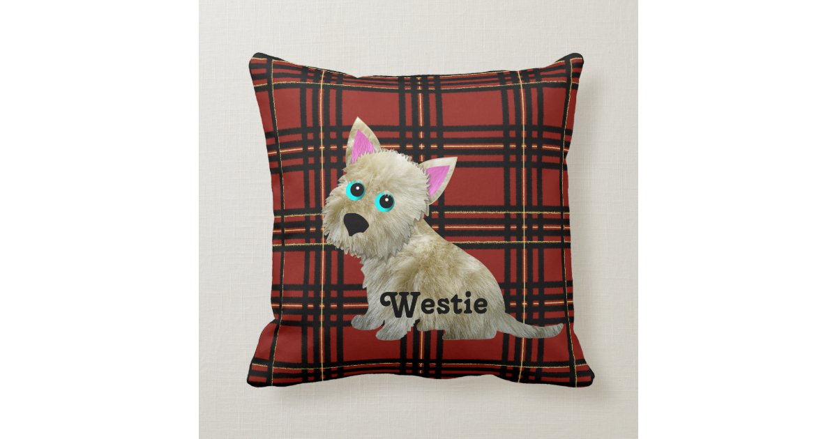 Tartan Westie Pillow | Zazzle.com