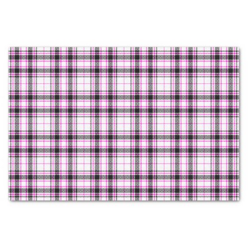 Tartan _ White Black Hot Pink Tissue Paper