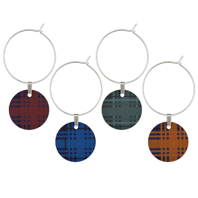 Tartan Wine Charm Set (Staggered)