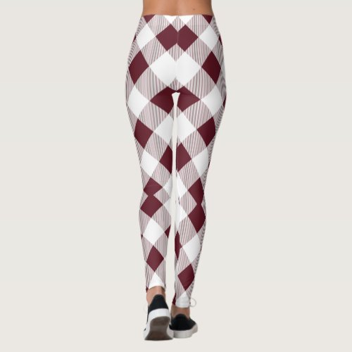 Tartan Wine Checks  Leggings