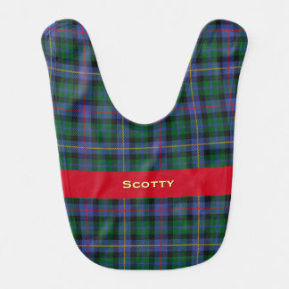 Tartan with Baby's Name Baby Bib