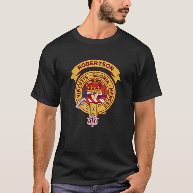 TartanRocks Robertson Clan Badge Tee Scottish Tart (Front)