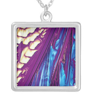 Tartaric Acid Crystals Silver Plated Necklace