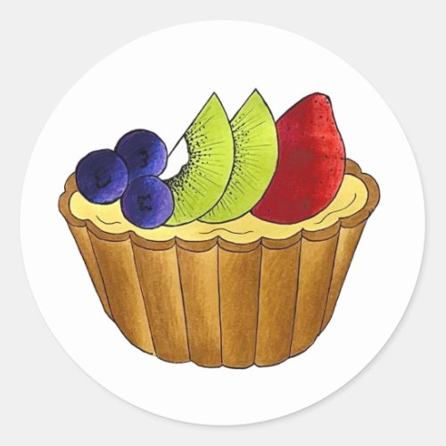 Tarte aux Fruits Fruit Tart Pastry Chef Food  Classic Round Sticker