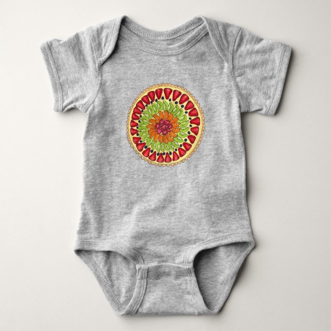 Tarte aux Fruits Fruit Tart Pie French Pastry Baby Bodysuit (Front)