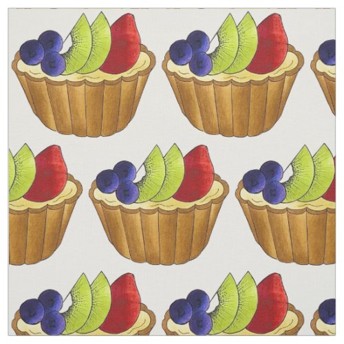 Tarte aux Fruits Fruit Tart Pie French Pastry Fabric