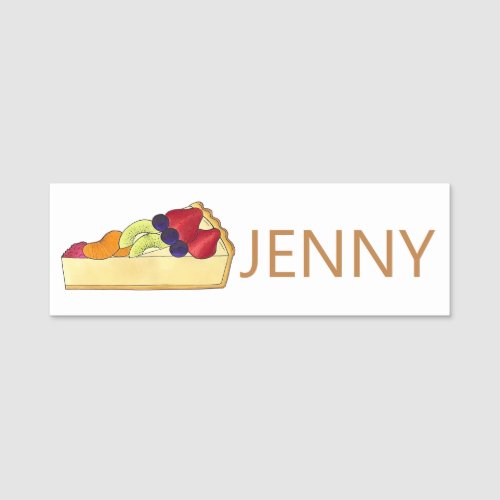Tarte aux Fruits Fruit Tart Pie French Pastry Name Tag