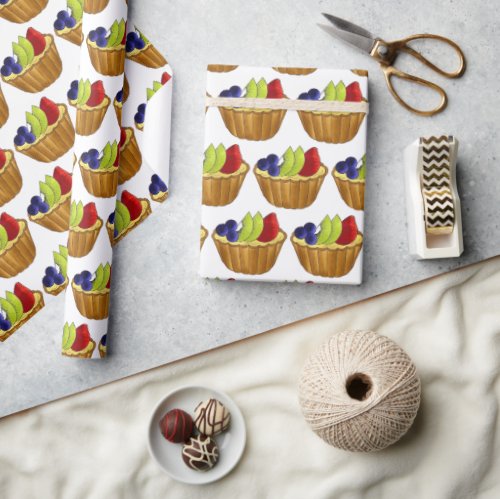 Tarte aux Fruits Fruit Tart Pie French Pastry Wrapping Paper