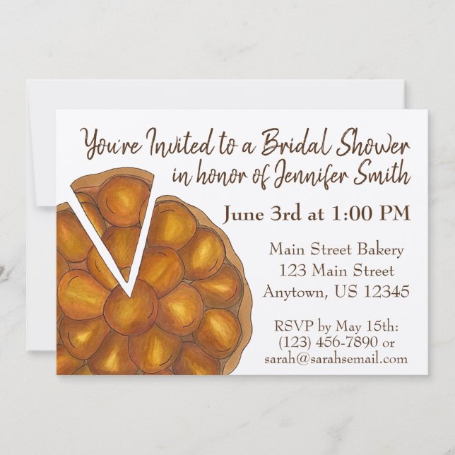 Tarte Tatin Apple Tart Pie Bridal Shower Party Invitation (Front)