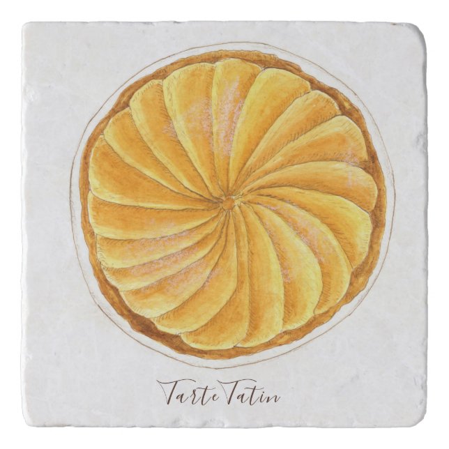 Tarte Tatin watercolor Trivet (Front)