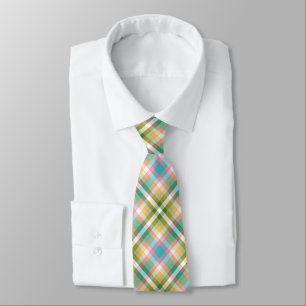 Tarten Plaid Mix Spring Easter Colors d1 Men's Tie