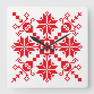 Tartlau red square wall clock