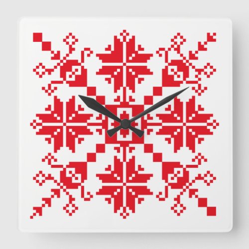 Tartlau red square wall clock