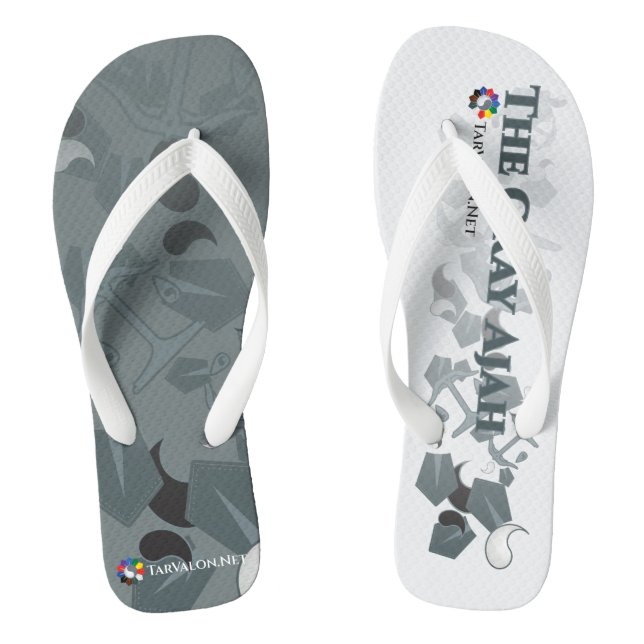 TarValon.Net Mismatched Gray Flip Flops (Footbed)