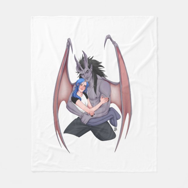 Tas and Juniper Snuggle Portrait Fleece Blanket (Front)