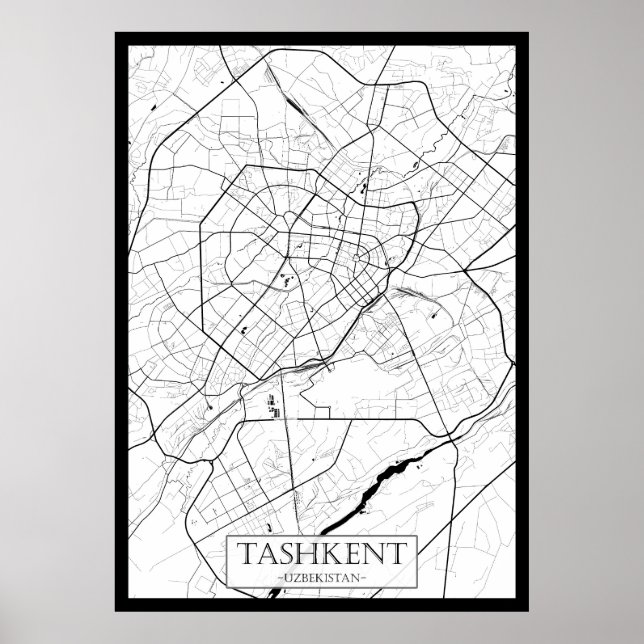 Tashkent Uzbekistan Map Poster (Front)