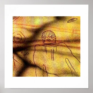 tasilli, north africa cave drawing c.6000 bc poster