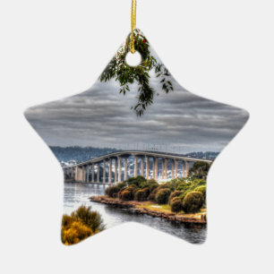 TASMAN BRIDGE HOBART TASMANIA AUSTRALIA CERAMIC ORNAMENT