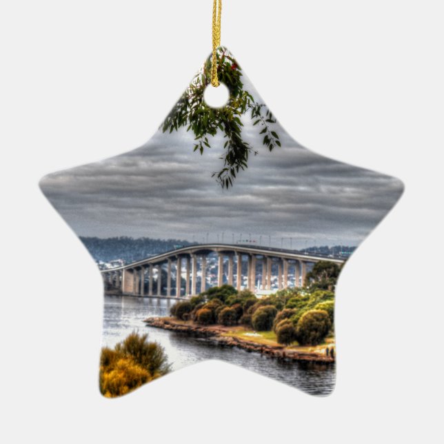 TASMAN BRIDGE HOBART TASMANIA AUSTRALIA CERAMIC ORNAMENT (Front)