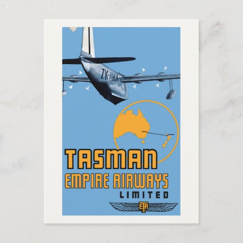 Tasman Empire S30 Airways Vintage Poster 1930s Postcard