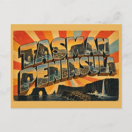 Tasman Peninsula TAS Vintage Travel Art Postcard
