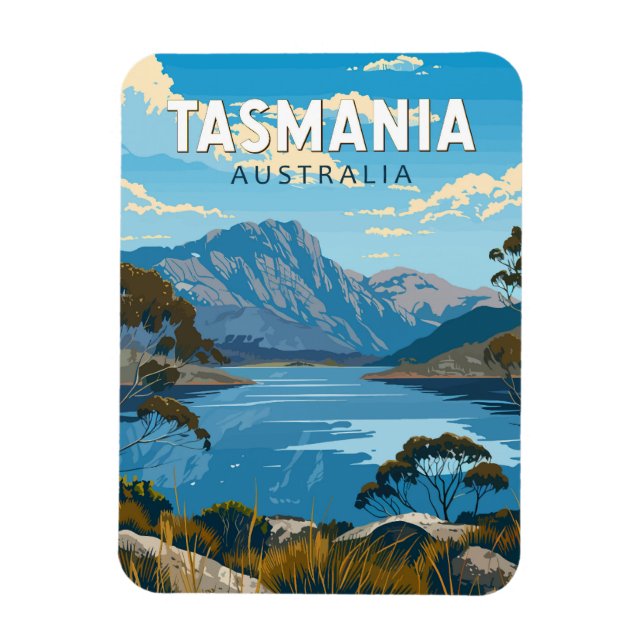 Tasmania Australia Travel Art Vintage Magnet (Vertical)