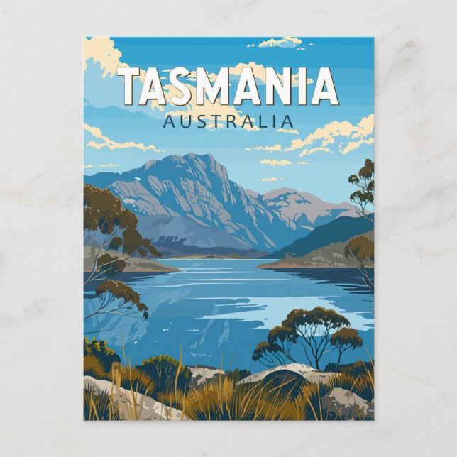 Tasmania Australia Travel Art Vintage Postcard (Front)